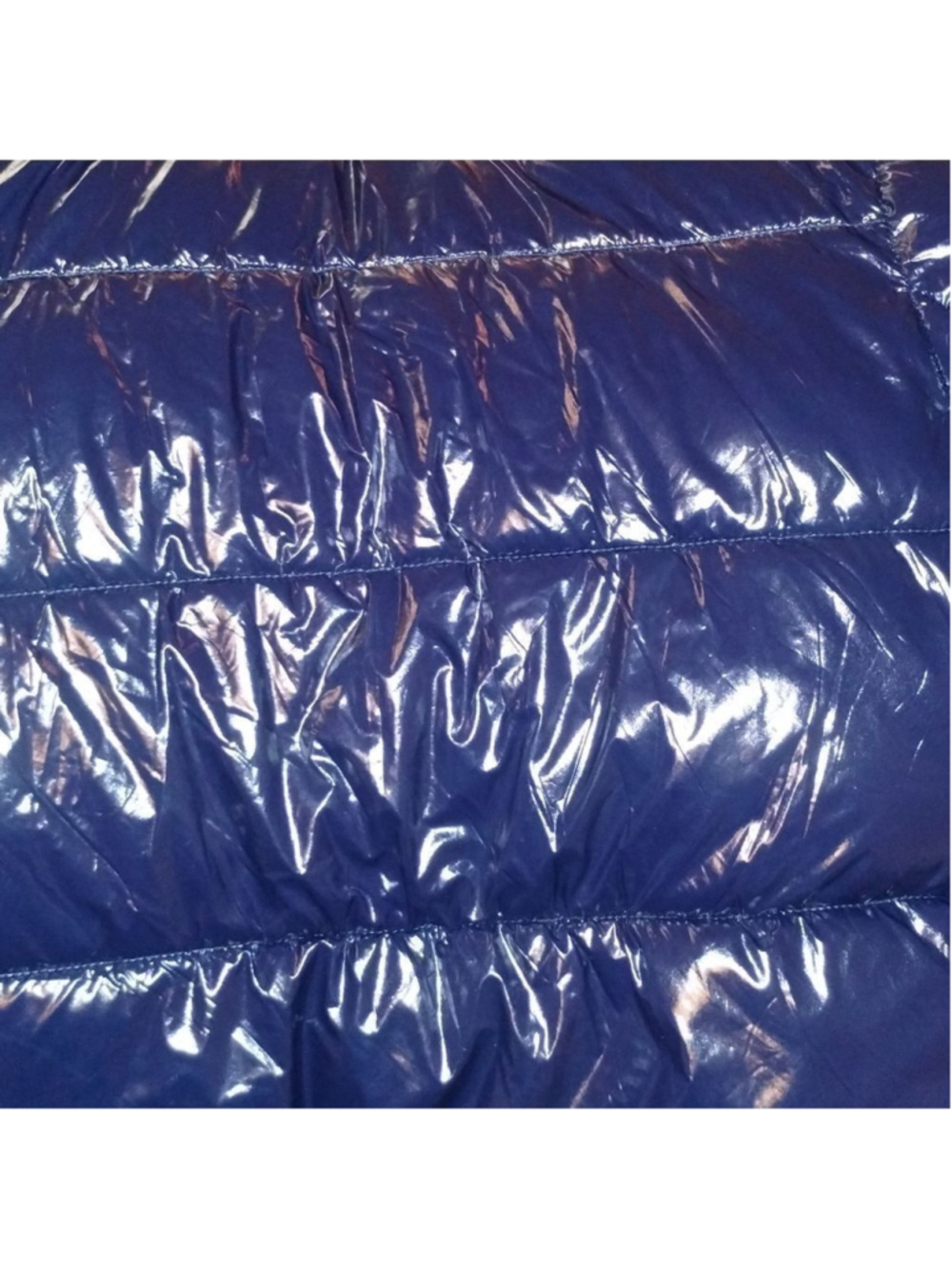 New Navy Blue & Silver Vegan Puffer Jacket Quilted LA Coalition-NWT - Picture 8 of 13